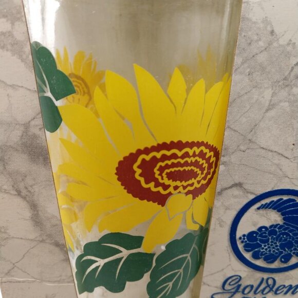 Decorated Tumbler Pack - 4 Anchor Glass Container Corp Glasses- Sunflower design - Picture 2 of 6